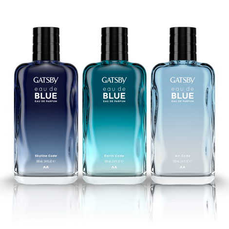 EAU DE BLUE GATSBY インドネシア 香水パッケージデザイン