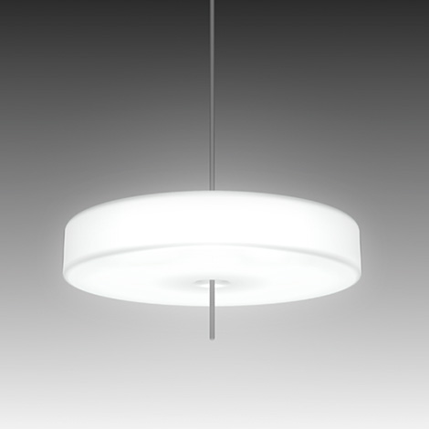 無印良品 ペンダントライト金属製のロッドがシェードの中心を貫通する構造で、空間に浮かぶような浮遊感のある佇まい。