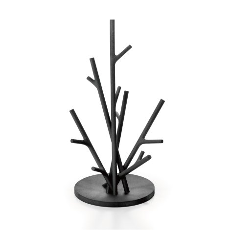 EQUAL Shapy “EDAGI”のスマートフォンスタンド。円形のベースから複数の細い枝状のパーツが上に向かってランダムに伸び、スマートフォンを立てかけられる。3Dプリントスマートフォンスタンド。