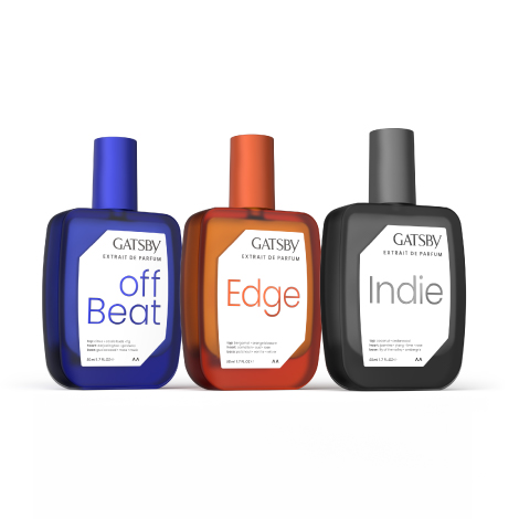 GATSBY PUFUME package design development INDONESIA market